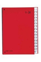 Pagna© Pultordner Color-Einband - Tabe 1 - 31, 32 F„cher, Farbe rot von Pagna
