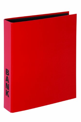 Pagna 40851-03 Bankordner A4 Basic Colours, 2-Bügel-Mechanik, Niederhalter laminierter Papiereinband, rot von Pagna