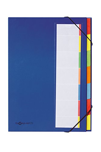Pagna 44171-02 Deskorganizer 7-teilig Color-Einband, Eckspanngummi, dehnbarer Rücken farbiges Griffregister, blau von Pagna