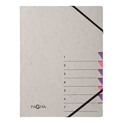 Pagna 44307-10 Ordnungsmappe 7 Fächer Easy Grey 1-7 lila von Pagna