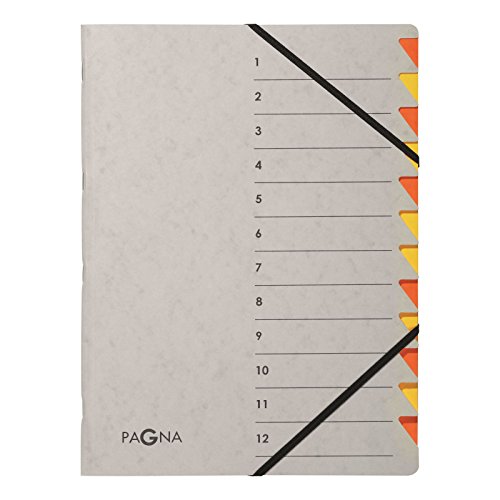 Pagna 44312-12 Ordnungsmappe 12 Fächer Easy Grey 1-12 orange von Pagna