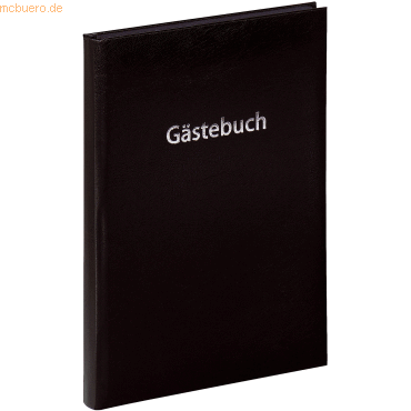 Pagna Gästebuch 19,5x25,5cm 240 Seiten schwarz deutsche Prägung von Pagna