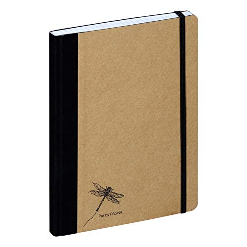 Pagna Notizbuch A5 Pur, hochwertiger Kraftpapiereinband und Prägung, 192 Seiten kariertes Papier von Pagna