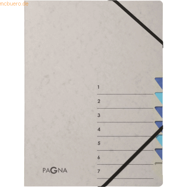 Pagna Ordnungsmappe A4 7 Fächer Easy Grey blau 1-7 Pagna Ordnungsmappe A4 7 Fächer Easy Grey blau 1-7 von Pagna