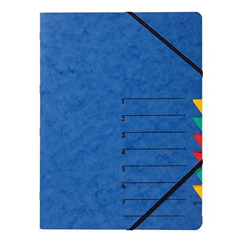 Pagna Ordnungsmappe Easy, Pressspan, A4 (A4 | 7 Fächer, Blau, 1) von Pagna