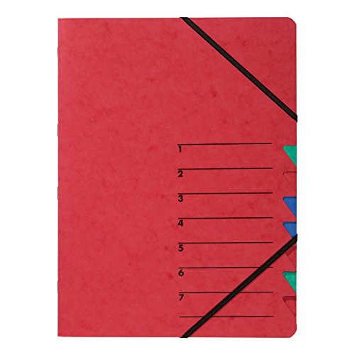 Pagna Ordnungsmappe Easy, Pressspan, A4 (A4 | 7 Fächer, Rot, 1) von Pagna