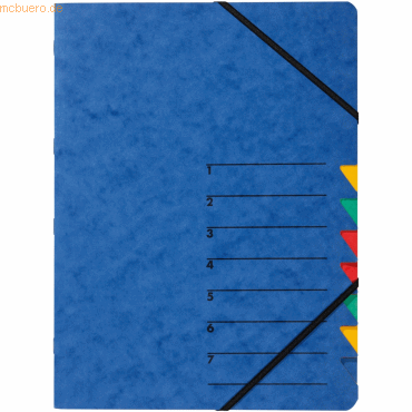 Pagna Ordnungsmappe Easy A4 Karton 7 Fächer blau von Pagna