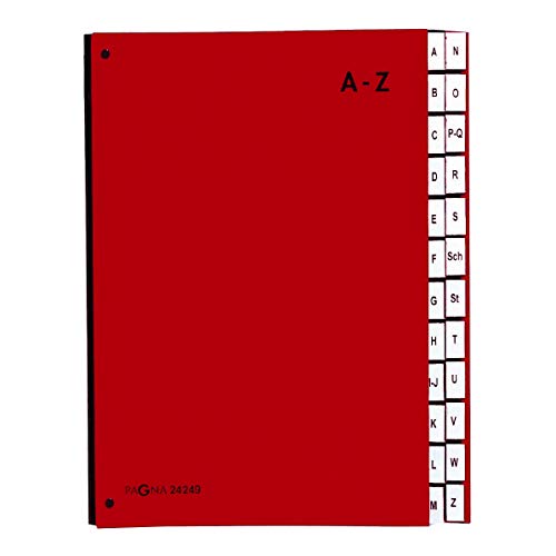 Pagna Pultordner Color (Pultmappe, 24 Fächer, A-Z) (rot | 3er Pack) von Pagna