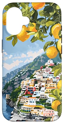 Hülle für iPhone 16 Italienische Küste mit Amalfi-Zitronen aus dem Mittelmeer Hülle für iPhone 16 Italienische Küste mit Amalfi-Zitronen aus dem Mittelmeer von Painting of the Italian Mediterranean Amalfi Coast