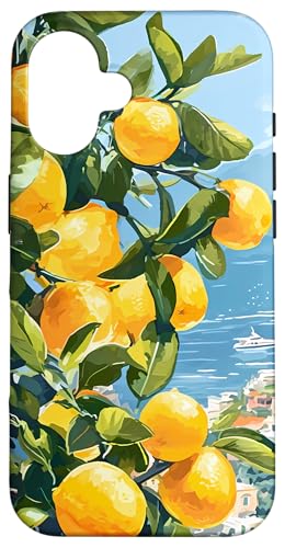 Italienische Küste mit Amalfi-Zitronen aus dem Mittelmeer Hülle für iPhone 16 von Painting of the Italian Mediterranean Amalfi Coast