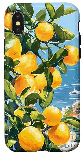 Italienische Küste mit Amalfi-Zitronen aus dem Mittelmeer Hülle für iPhone X/XS Italienische Küste mit Amalfi-Zitronen aus dem Mittelmeer Hülle für iPhone X/XS von Painting of the Italian Mediterranean Amalfi Coast