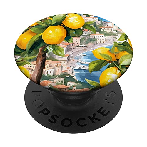 Amalfiküste mit Amalfi-Zitronen aus dem Mittelmeer PopSockets Klebender PopGrip Amalfiküste mit Amalfi-Zitronen aus dem Mittelmeer PopSockets Klebender PopGrip von Paintings of the Mediterranean Amalfi Coast