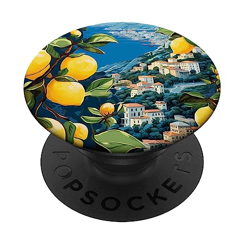 Amalfiküste mit Amalfi-Zitronen aus dem Mittelmeer PopSockets mit austauschbarem PopGrip Amalfiküste mit Amalfi-Zitronen aus dem Mittelmeer PopSockets mit austauschbarem PopGrip von Paintings of the Mediterranean Amalfi Coast