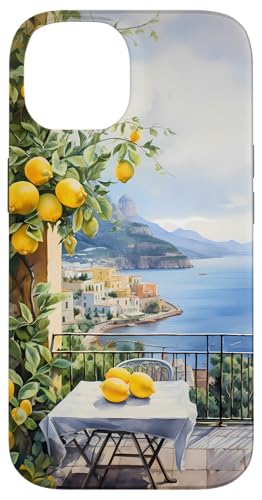 Hülle für iPhone 14 Amalfiküste mit Amalfi-Zitronen aus dem Mittelmeer von Paintings of the Mediterranean Amalfi Coast