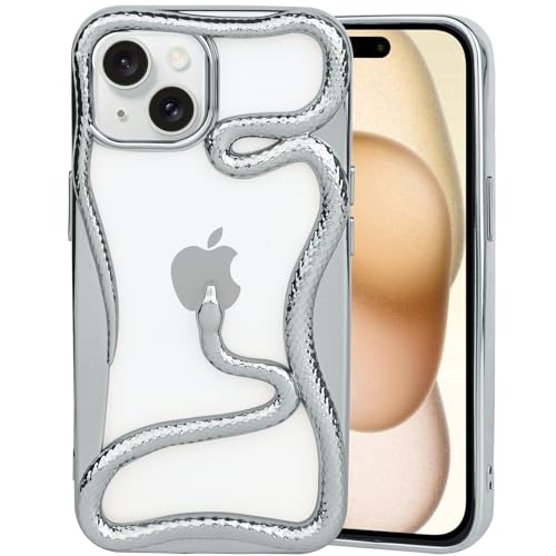 Coole 3D-Schlangen-Schutzhülle für iPhone 11, kreatives hohles Wärmeableitungsdesign, weich, galvanisiert, stoßfest, für iPhone 11, Silber Coole 3D-Schlangen-Schutzhülle für iPhone 11, kreatives hohles Wärmeableitungsdesign, weich, galvanisiert, stoßfest, für iPhone 11, Silber von Pajony