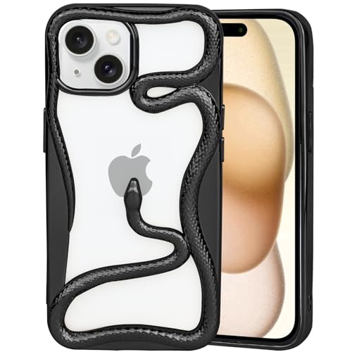 Coole 3D-Schlangen-Schutzhülle für iPhone 14/13, kreatives hohles Wärmeableitungsdesign, weich, galvanisiert, stoßfest, für iPhone 14/13, Schwarz Coole 3D-Schlangen-Schutzhülle für iPhone 14/13, kreatives hohles Wärmeableitungsdesign, weich, galvanisiert, stoßfest, für iPhone 14/13, Schwarz von Pajony