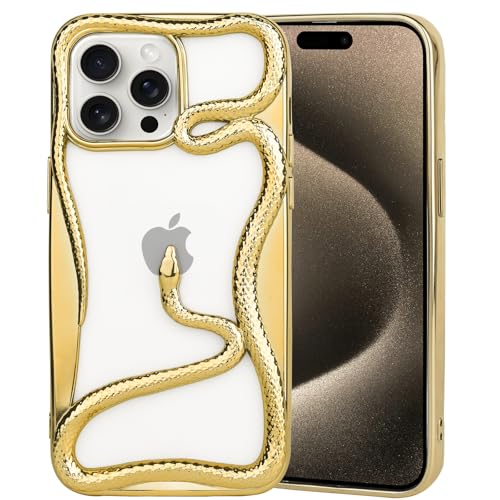 Coole 3D-Schlangen-Schutzhülle für iPhone 14 Pro/13 Pro, kreatives hohles Wärmeableitungsdesign, weich, galvanisiert, stoßfest, für iPhone 14 Pro/13 Pro, Gold Coole 3D-Schlangen-Schutzhülle für iPhone 14 Pro/13 Pro, kreatives hohles Wärmeableitungsdesign, weich, galvanisiert, stoßfest, für iPhone 14 Pro/13 Pro, Gold von Pajony