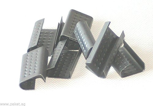 1000 Verschlusshülsen 13 mm Metall verzinkt geriffelt für Umreifungsband PP PET von Paket AG