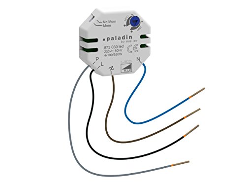 paladin Dimmer für LED Lampen 873 030 led 230V 50Hz - für die Unterputzmontage [LED-Lampen LED-Leuchten LED-Dimmer UP Unterputz Unterputzdose Unterputzdimmer Einbaudimmer Universaldimmer 873030led], Grau von Paladin