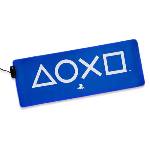 PlayStation Leuchtende Tischmatte - Offiziell lizenziert, Tastatur- & Mausmatte für das Büro, Leuchtendes großes Mauspad für Gaming-Setup PlayStation Leuchtende Tischmatte - Offiziell lizenziert, Tastatur- & Mausmatte für das Büro, Leuchtendes großes Mauspad für Gaming-Setup von Paladone