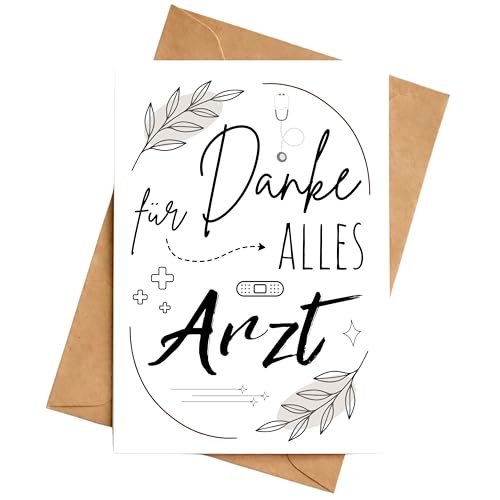 Dankeskarte Arzt Klappkarte Danke für alles Arzt Dankeschön Geschenk DIN A6 mit Umschlag von Palanemo