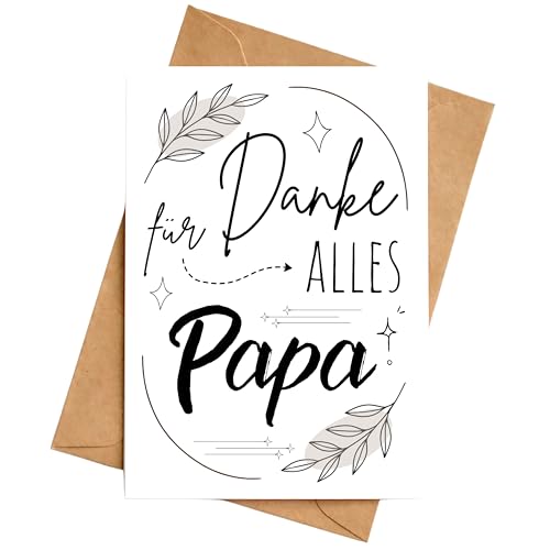 Dankeskarte Papa Dankeschön Geschenk Danke für alles Papa Vater DIN A6 mit Umschlag von Palanemo