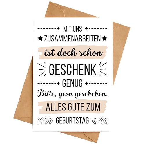 Geburtstagskarte Arbeitskollege Arbeitskollegin Kollege Kollegin Lustig Glückwunschkarte Klappkarte Karte DIN A6 mit Umschlag von Palanemo