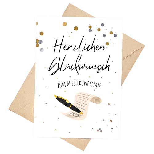 Glückwunschkarte zum Ausbildungsplatz Glückwunsch Geschenk Karte Klappkarte DIN A6 inkl. Briefumschlag Glückwunschkarte zum Ausbildungsplatz Glückwunsch Geschenk Karte Klappkarte DIN A6 inkl. Briefumschlag von Palanemo