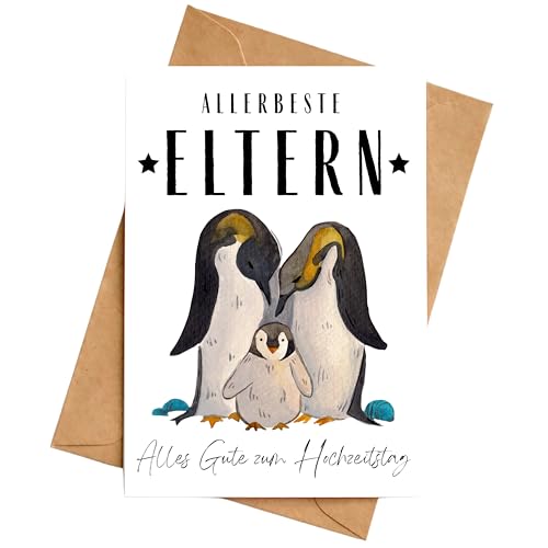 Hochzeitstag Eltern Karte Klappkarte Glückwunschkarte DIN A6 von Palanemo