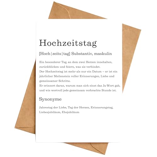 Hochzeitstag Karte Definition Klappkarte Glückwunschkarte DIN A6 von Palanemo