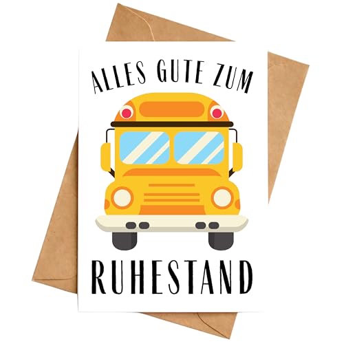 Karte Ruhestand Bus Rente Busfahrer Abschied Klappkarte Abschiedskarte DIN A6 mit Umschlag von Palanemo
