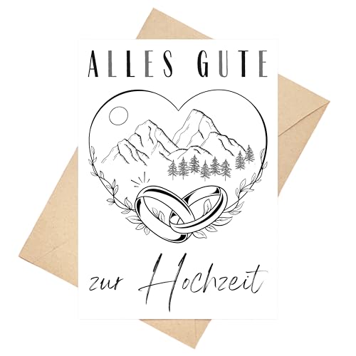 Palanemo Hochzeitskarte Berge Wandern Bergmotiv Natur Karte DIN A6 von Palanemo