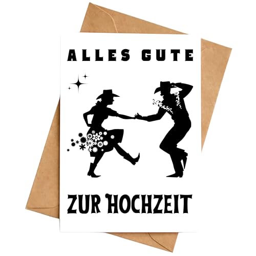 Palanemo Hochzeitskarte Cowboy Western Hochzeit Geschenk Karte DIN A6 von Palanemo