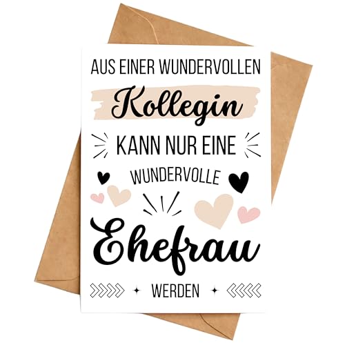 Palanemo Hochzeitskarte Kollegin Arbeitskollegin Karte Geschenk Hochzeit DIN A6 von Palanemo