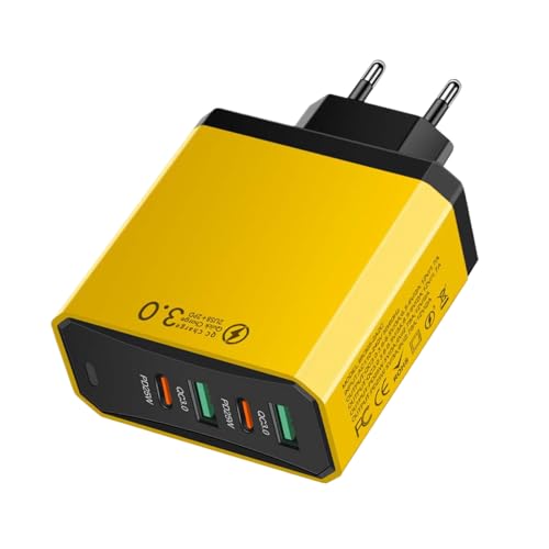 Palaufr Ladegerät Für Europäische Reisen,2 USB + 2 PD Europäischer Reisestecker Mit Schnellem QC3.0 & Mehrfachanschlüssen | 4 In 1 Schnellladegerät Mit Mehreren Anschlüssen Für Unterwegs Hotel von Palaufr
