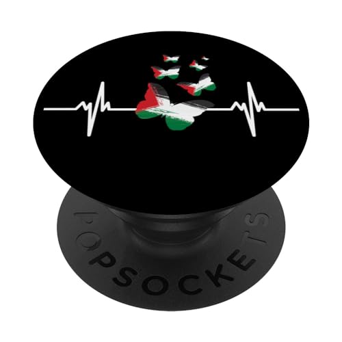 Palestinians Girls Womens Butterflies Palestine Map Colors PopSockets mit austauschbarem PopGrip von Palestine Store