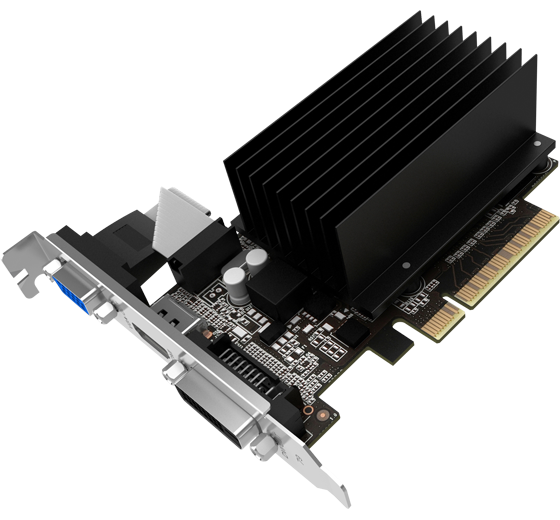 Palit GeForce GT 710 - Grafikkarten - GF GT 710 - 2GB DDR3 - PCIe 2,0 x8 - DVI, D-Sub, HDMI - ohne Lüfter (NEAT7100HD46-2080H) von Palit