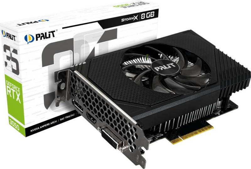 Palit GeForce RTX 3050 StormX Grafikkarte - 8GB DDR6, 3x DisplayPort/1x HDMI von Palit