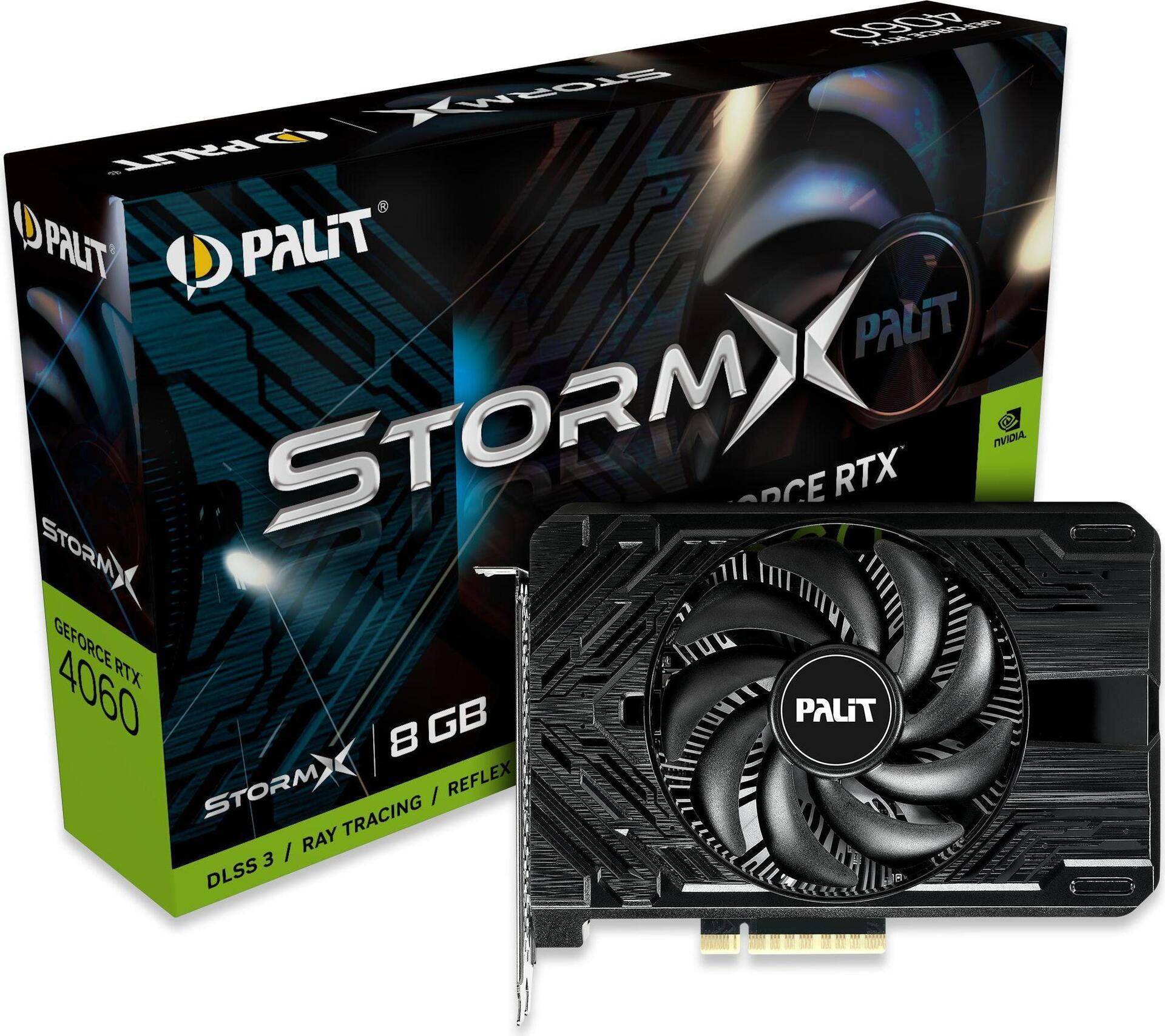 Palit GeForce RTX 4060 StormX - Grafikkarten - GeForce RTX 4060 - 8GB GDDR6 - PCIe 4,0 - HDMI, 3 x DisplayPort (NE64060019P1-1070F) von Palit