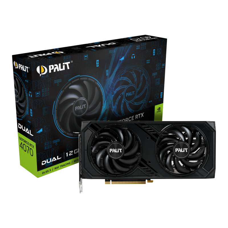 Palit GeForce RTX 4070 Dual Grafikkarte - 12GB GDDR6X, 1x HDMI, 3x DP von Palit