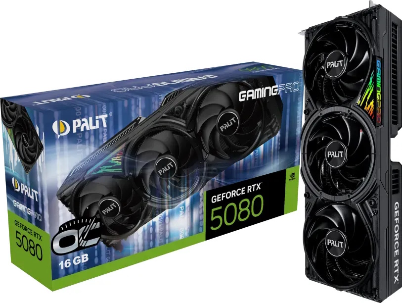 Palit GeForce RTX 5080 GamingPro OC - 16GB GDDR7, HDMI, 3x DP von Palit
