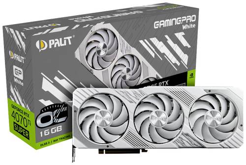 Palit Grafikkarte Nvidia GeForce RTX 4070 Ti Super Super GamingPro White OC 16GB GDDR6X-RAM PCIe x16 von Palit