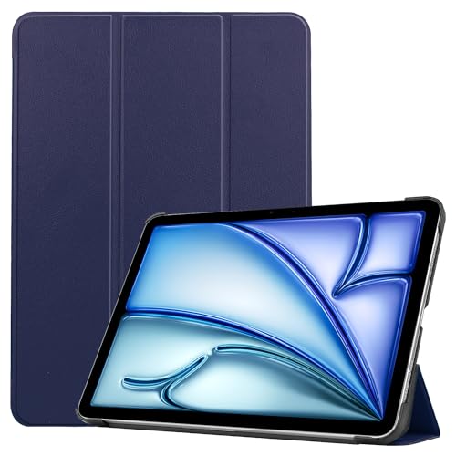 Palizufio Hülle für iPad Air 11" 2024(M2),Schlank Leicht PU Leder Tasche Schutzhülle Flip Folio Dreifach Ständer Klapphülle Abdeckung mit Auto Wecken/Schlafen,Dunkelblau von Palizufio