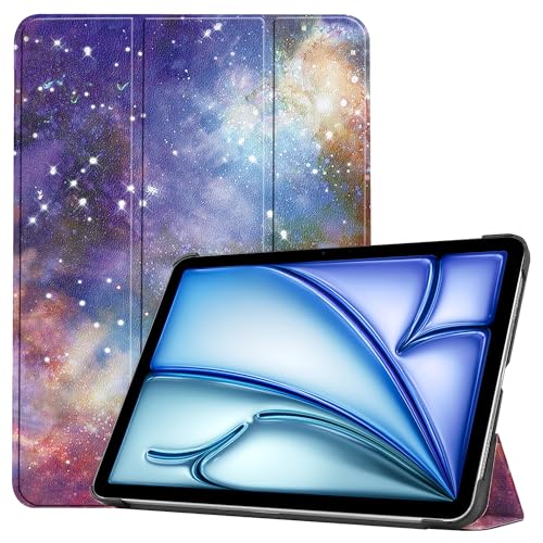 Palizufio Hülle für iPad Air 13" 2024(M2),Schlank Leicht Leder Tasche Schutzhülle Flip Folio Dreifach Ständer Klapphülle Abdeckung mit Auto Wecken/Schlafen,Milchstraße von Palizufio