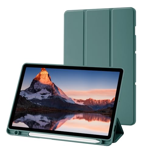 Hülle Kompatibel mit Samsung Galaxy Tab S9 11 Zoll 2023, SM-X710/X716B/X718U, Hülle mit S Pen Stifthalter, Trifold Ständer Schutzhülle, Auto Schlafen/Wachen for Samsung Tab S9 Tablet, Kieferngrün von Palkitsee