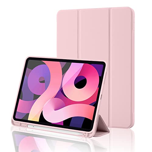 Hülle Kompatibel mit ipad 10 Generation hülle mit stifthalter 2022, iPad 10. 10,9 Zoll 2022 Hülle Premium PU Leder + Weiche TPU Rückseite Case Cover mit Auto Schlafen/Wachen, Pink von Palkitsee