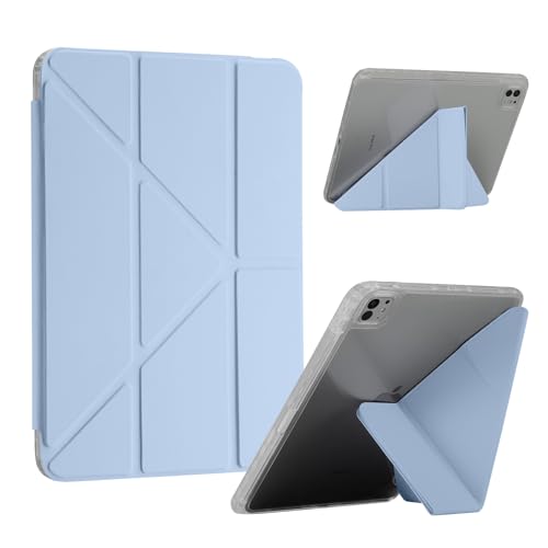 iPad Pro 11 Hülle 2024 (5. Generation, M4) mit Stifthalter, Verstellbarem Hoch-/Querformatständer, Auto Schlafen/Wachen, Unterstützt Apple Pencil Pro/USB-C, Hellblau von Palkitsee
