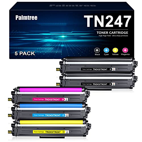 Palmtree Kompatible Brother TN-243CMYK Toner Vorteilspack TN247 Tonerkartuschen Brother DCP-L3550CDW Toner DCP-L3510CDW HL-L3230CDW HL-L3210CW MFC-L3710CW MFC-L3750CDW Schwarz, Cyan, Gelb, Magenta, von Palmtree