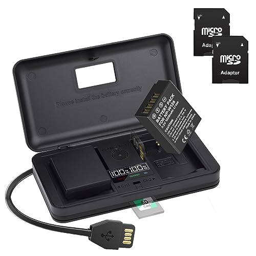 2 Packs NP-W126 Akku mit LCD Ladegerät - USB Kable Ladegerät with Type C Port für Fujifilm NP-W126 NP-W126s, Fuji FinePix HS30EXR HS33EXR HS50EXR X-A1 X-E1 X-E2 X-M1 X-Pro1 X-T1 X-T2 Kameras von Palogreen