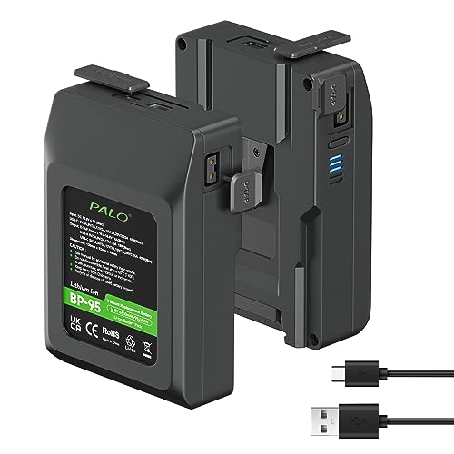 2 Stück V Mount/V Lock Akku 95Wh 14.4V 6600mAh wiederaufladbarer Li-Ionen Akku für Broadcast Video Camcorder, kompatibel mit Sony HDCAM, XDCAM, Digital Cinema Kameras und Anderen Camcordern von Palogreen